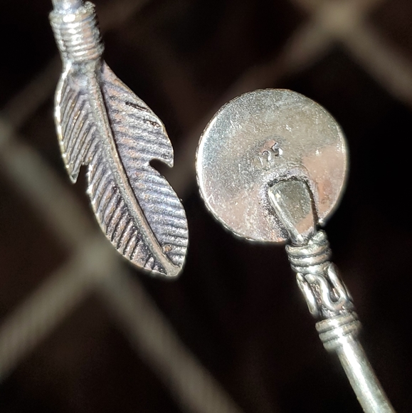 Labradorite Cuff Feather Bracelet SS 925 - Picture 4 of 6